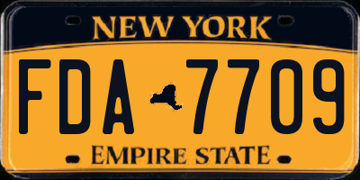 NY license plate FDA7709