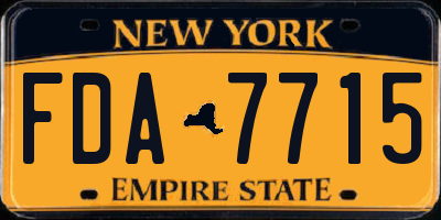 NY license plate FDA7715