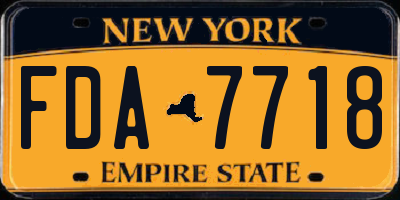NY license plate FDA7718