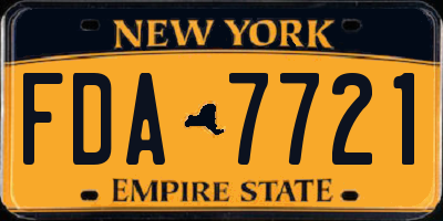 NY license plate FDA7721