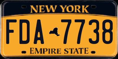 NY license plate FDA7738