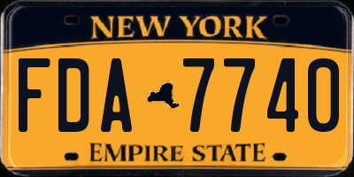 NY license plate FDA7740