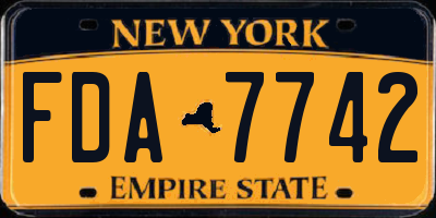 NY license plate FDA7742