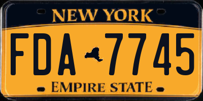 NY license plate FDA7745