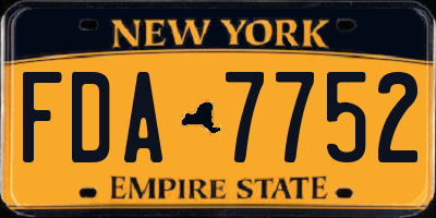 NY license plate FDA7752