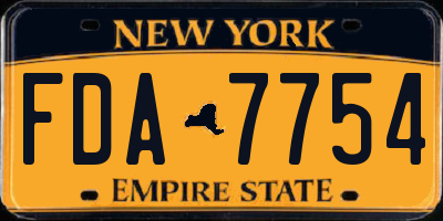 NY license plate FDA7754