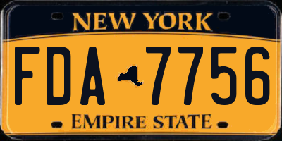 NY license plate FDA7756