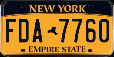 NY license plate FDA7760
