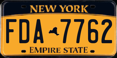 NY license plate FDA7762