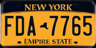 NY license plate FDA7765