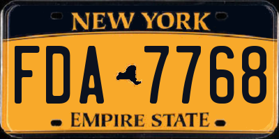 NY license plate FDA7768
