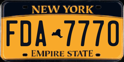 NY license plate FDA7770