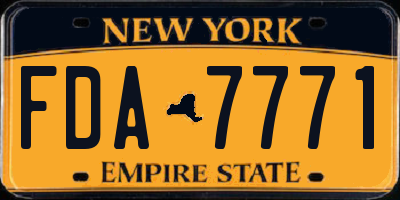 NY license plate FDA7771
