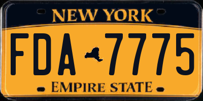 NY license plate FDA7775