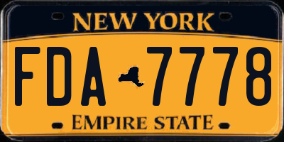 NY license plate FDA7778
