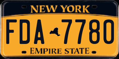 NY license plate FDA7780