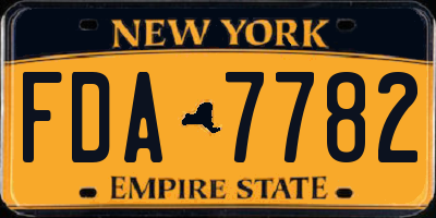 NY license plate FDA7782