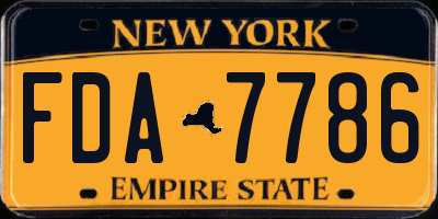NY license plate FDA7786