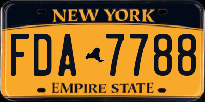 NY license plate FDA7788