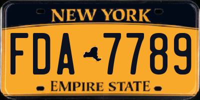 NY license plate FDA7789