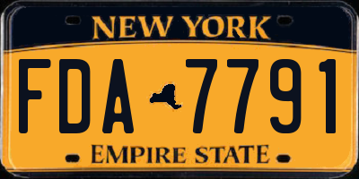 NY license plate FDA7791