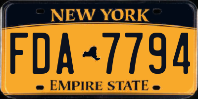 NY license plate FDA7794