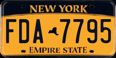 NY license plate FDA7795