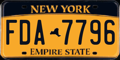 NY license plate FDA7796