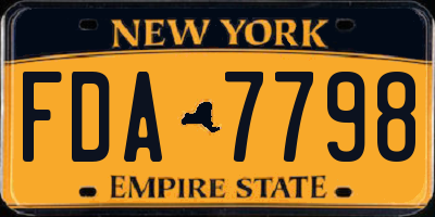 NY license plate FDA7798