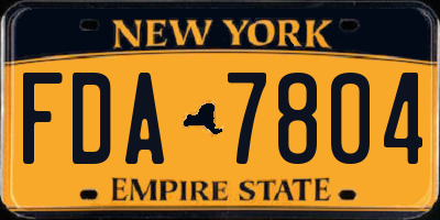 NY license plate FDA7804