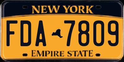NY license plate FDA7809