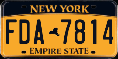 NY license plate FDA7814