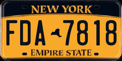 NY license plate FDA7818