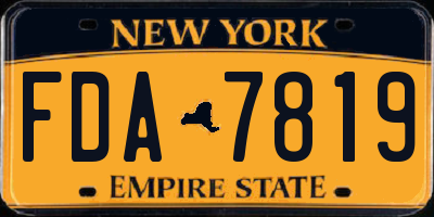 NY license plate FDA7819