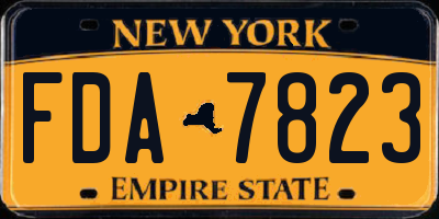 NY license plate FDA7823