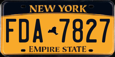 NY license plate FDA7827