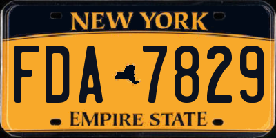 NY license plate FDA7829