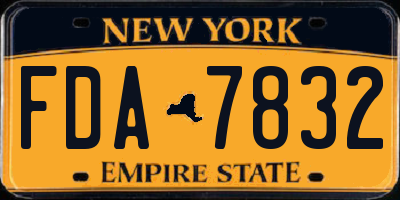 NY license plate FDA7832