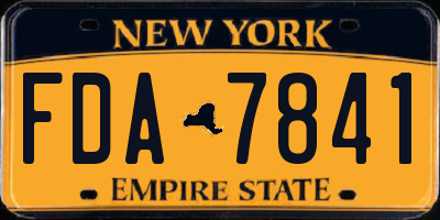 NY license plate FDA7841