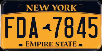 NY license plate FDA7845