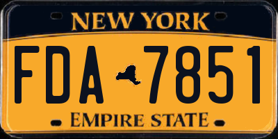 NY license plate FDA7851