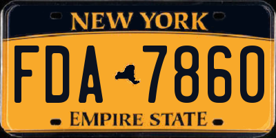 NY license plate FDA7860