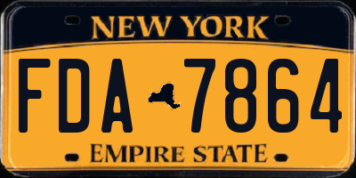 NY license plate FDA7864