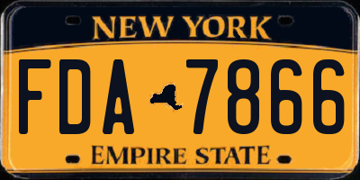 NY license plate FDA7866