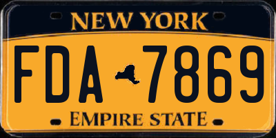 NY license plate FDA7869