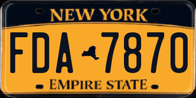 NY license plate FDA7870