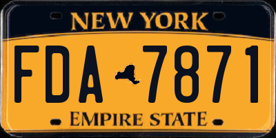 NY license plate FDA7871