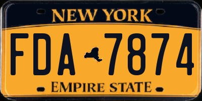 NY license plate FDA7874