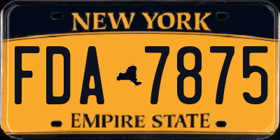 NY license plate FDA7875