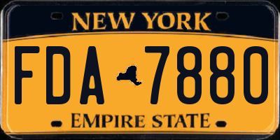 NY license plate FDA7880